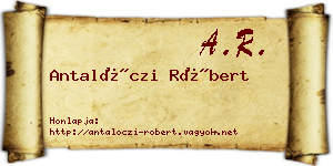 Antalóczi Róbert névjegykártya
